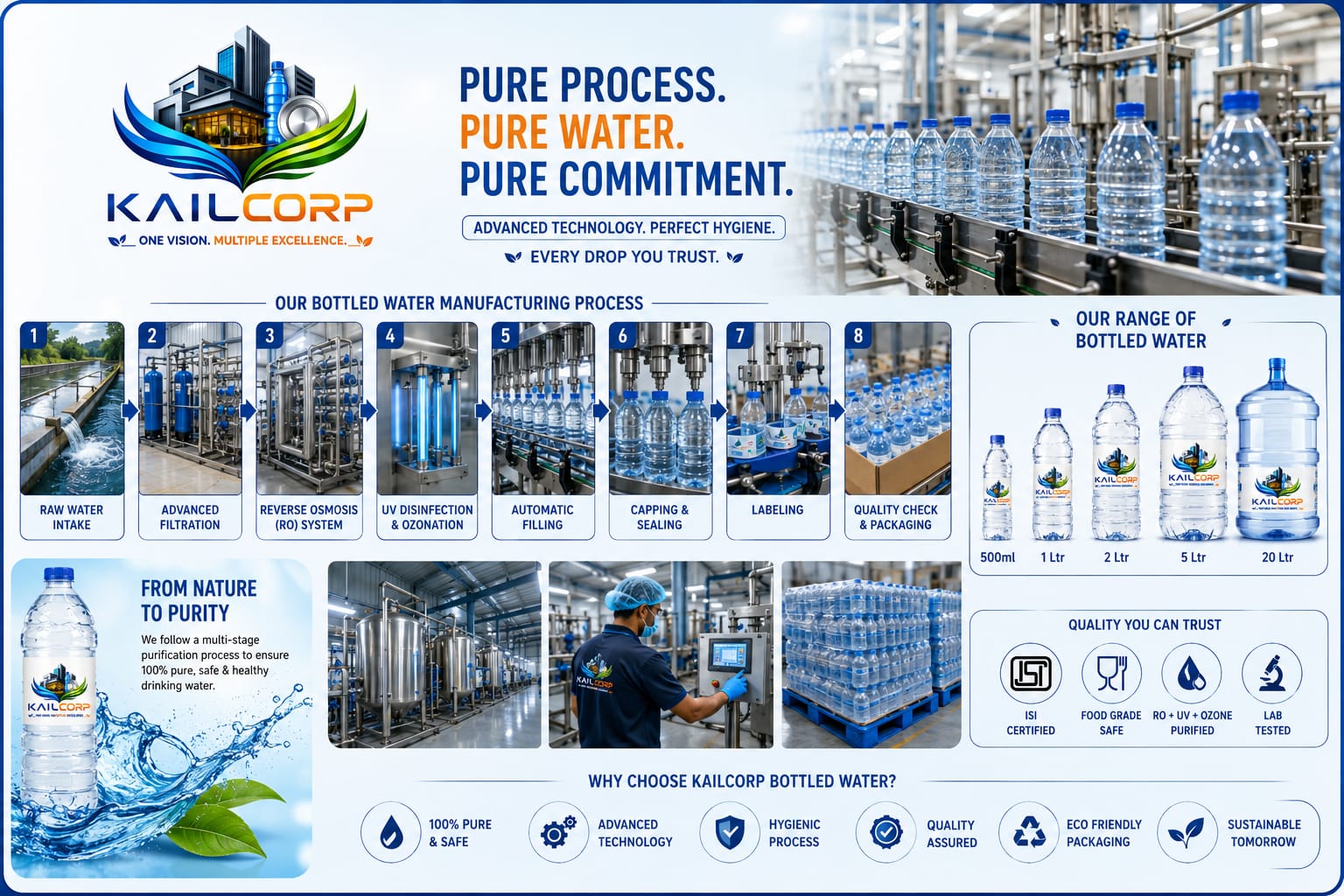 Bottled water manufacturing process